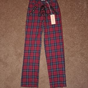 NWT Beginning Boutique Plaid Front Tie Pants XXS
